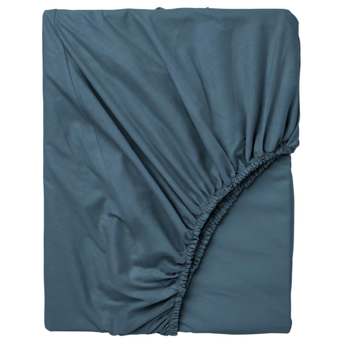 IKEA DVALA Fitted Sheet, Blue, 100% Cotton, for Mattresses up to 26 cm, 152 Thread Count (180x200 cm (71x79))