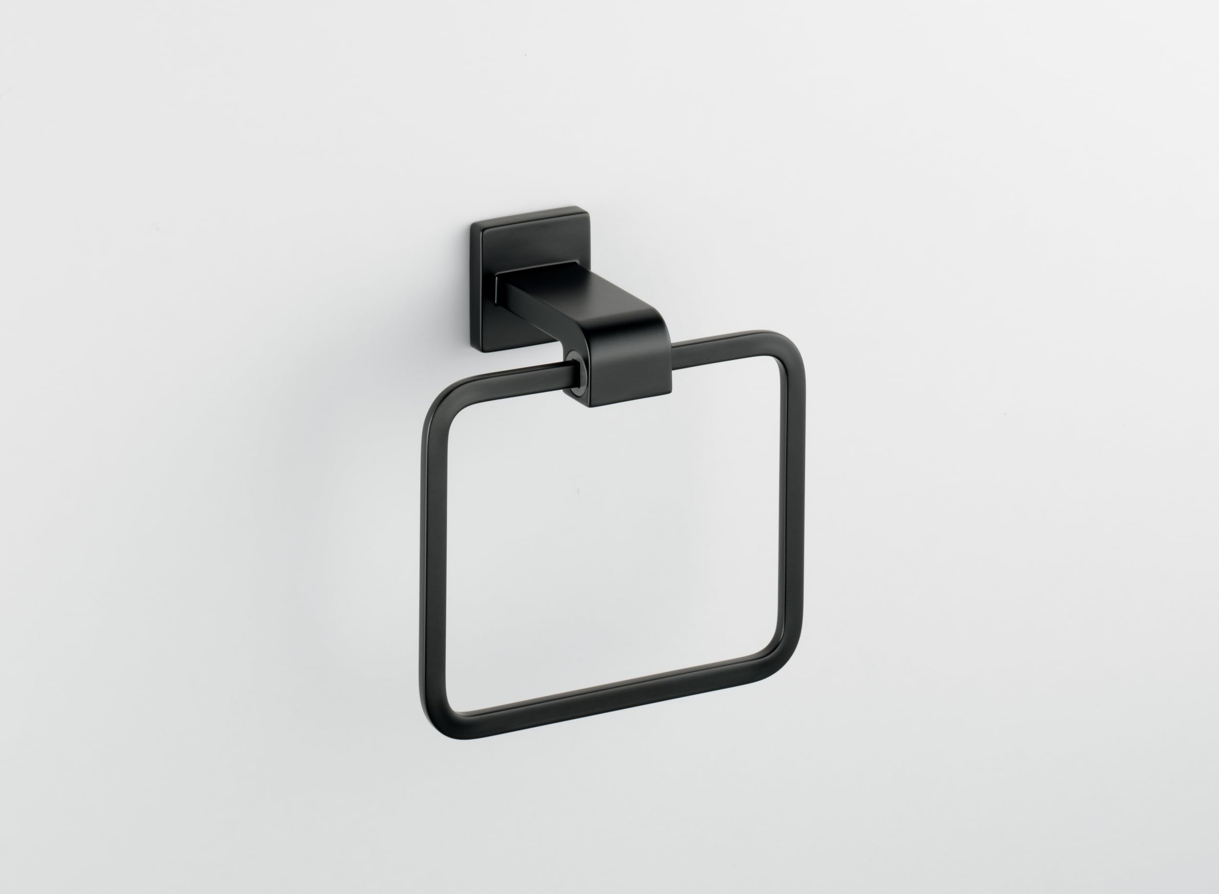 Delta 77546-Bl Ara Wall Mount Square Closed Towel Ring Bath Hardware Accessory In Matte Black