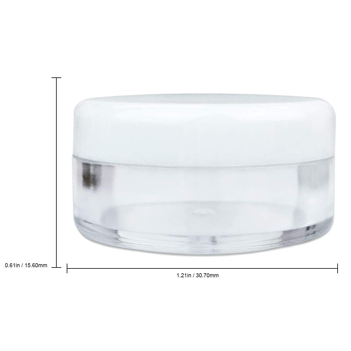 Beauticom 50 Piece 5G/5Ml Round Acrylic Clear Jars With Lids For Cosmetics, Lotion, Creams, Make Up, Beads, Charms, Rhinestones,