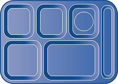 Carlisle Foodservice Products P614R09 Right-Hand 6-Compartment Polypropylene Tray, 10'' X 14'', Green