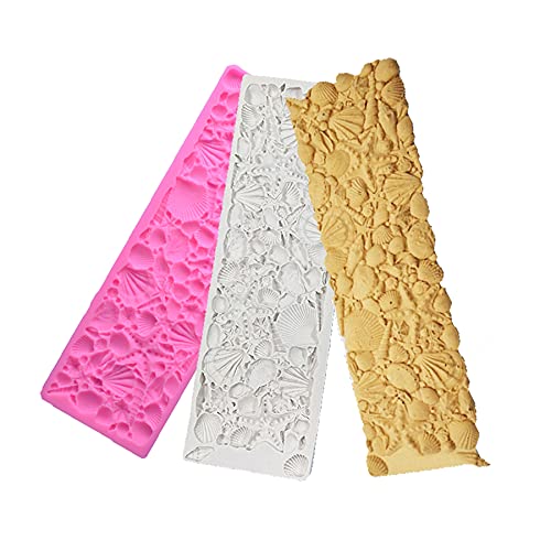 Cestony Sea Theme Shell Conch Fondant Silicone Mold Cake Border Brim Decor Sugarcraft Decorating Moulds For Diy Cake Fondant Bis