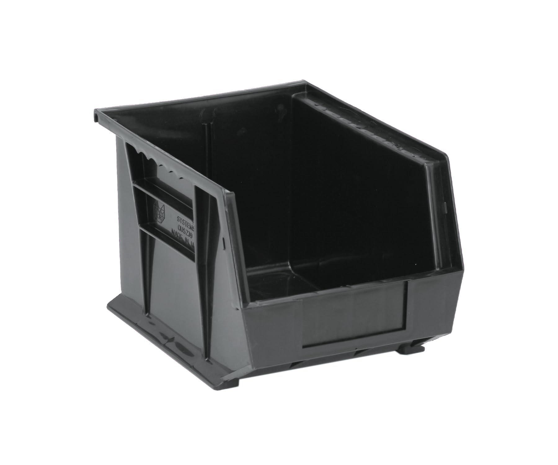 Bin, Stacking Or Hanging, Conductive, 8-1/4W X 10-3/4D X 7H, Front/Back/Side Grips, Anti-Slide Lock, (1) Divider Slot, Rear Hang