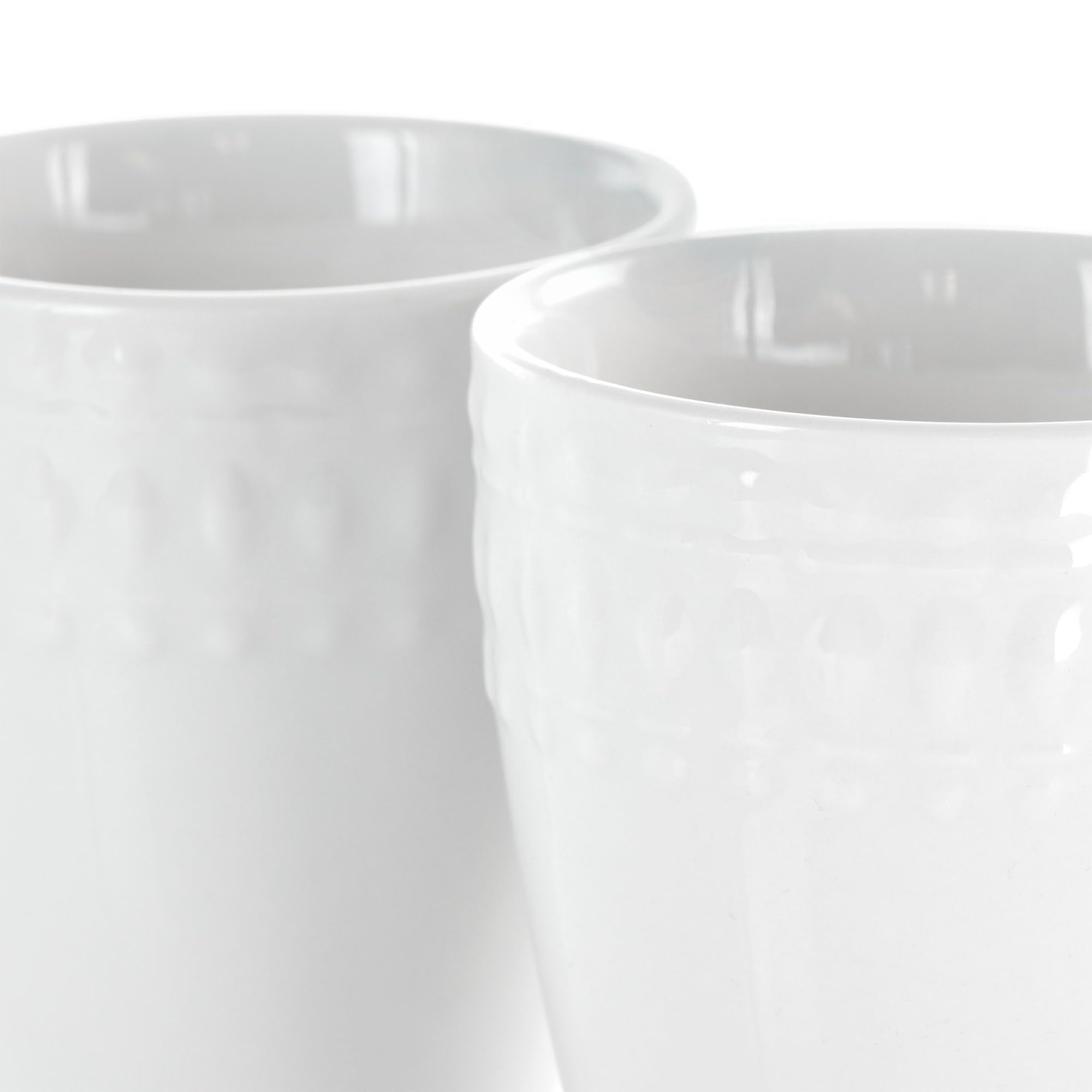 Elama Cara 6 Piece Porcelain Cup Set In White, Fine Porcelain