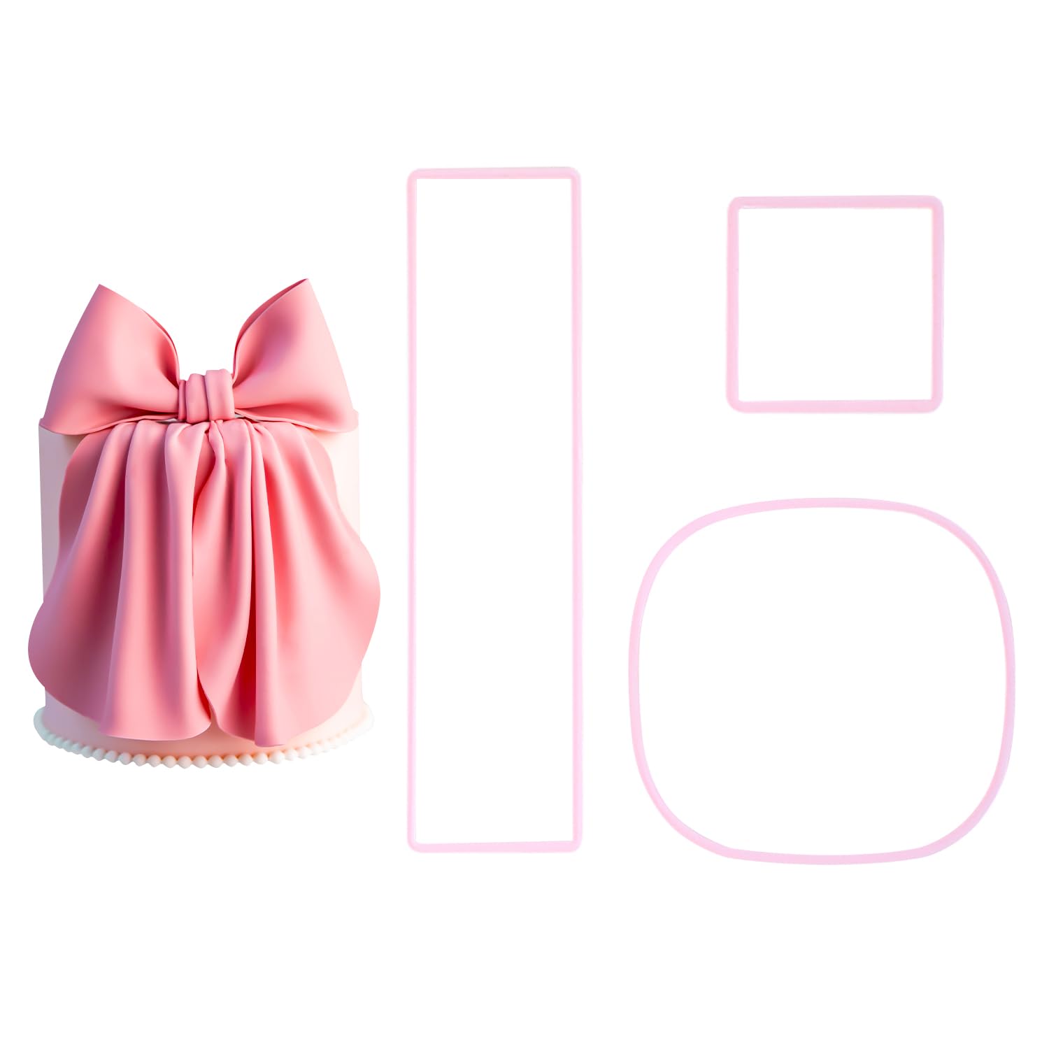 Kalaien Bow Cookie Cutter Cut Bowknot Plastic Cutter Sets For Cake Cupcake Toppers Decoration