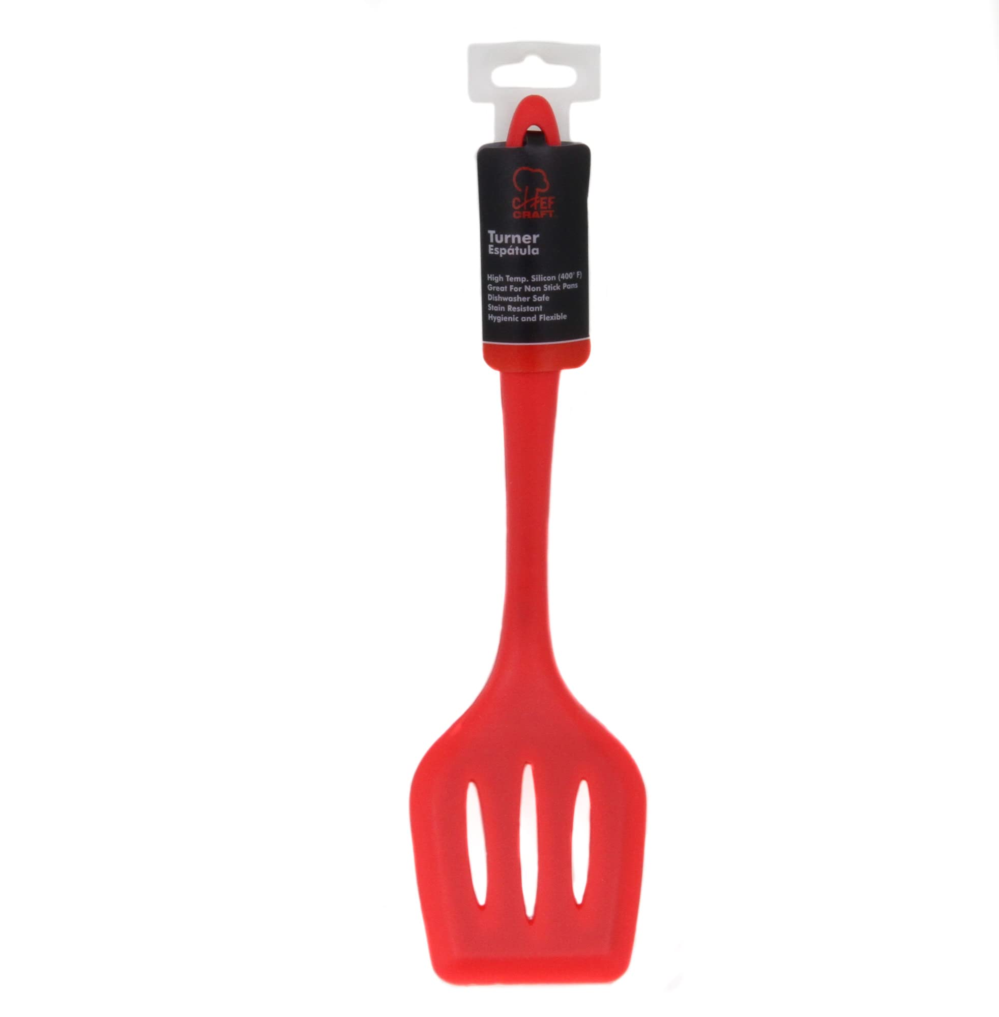 Chef Craft Premium Silicone Spatula/Turner, 11.75 Inch, Red
