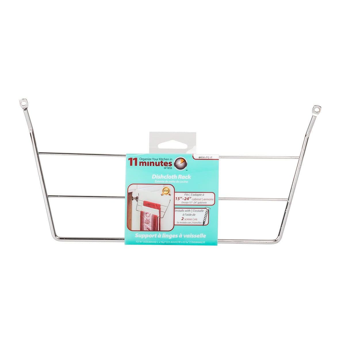Hardware Resources Door Mount 3-Tier Dishcloth Rack, Chrome