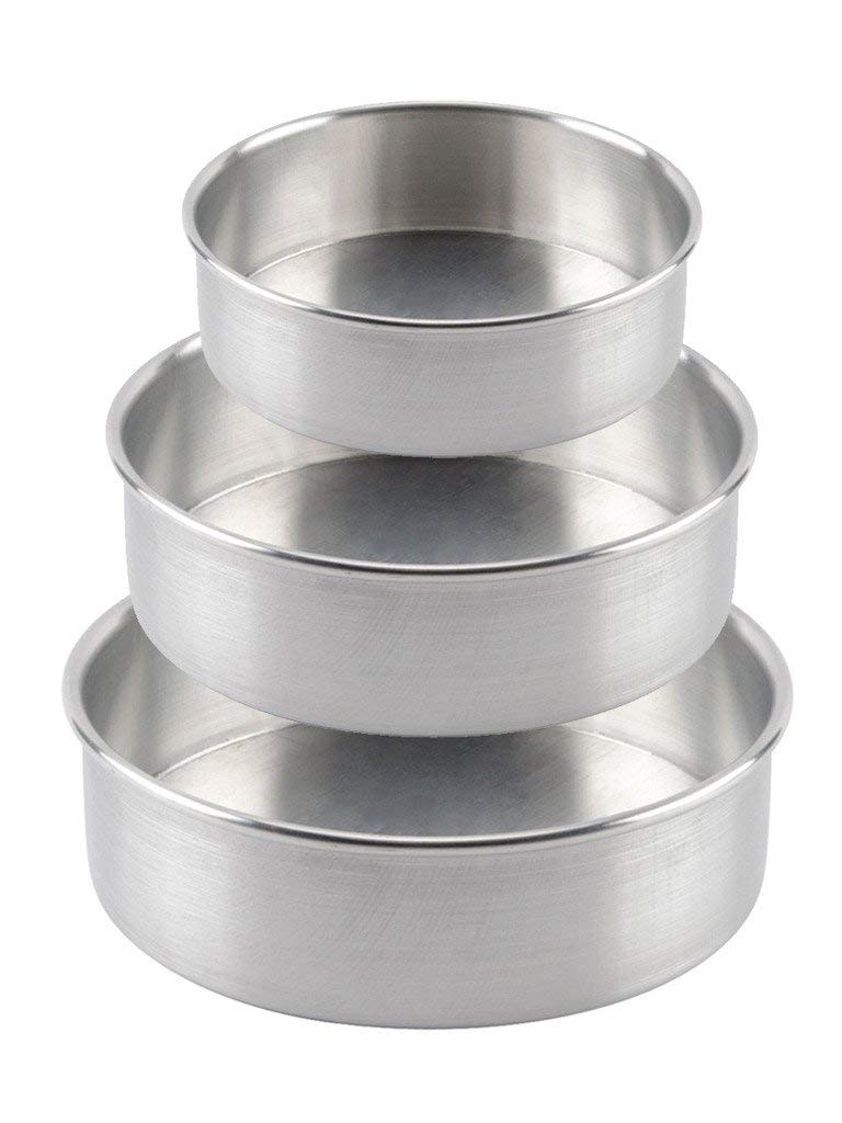 Ivaan 3 in 1 Aluminium Round Cake Mould (8/7/6 Inch)