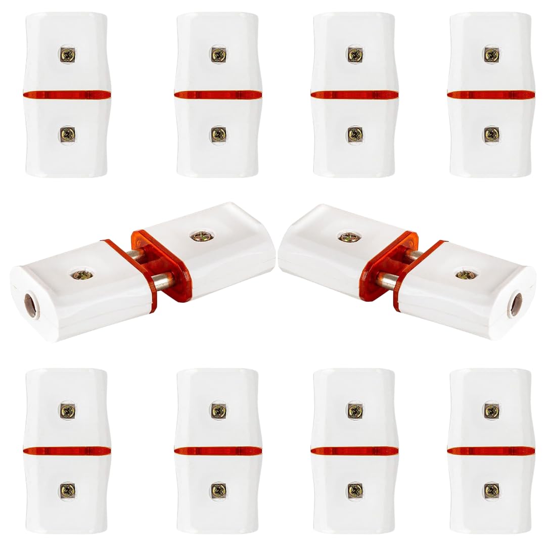 Hi-Plasst 2 Pin Male Female Socket/Connector (10 Pieces), 6A 230V || Female Plug Socket (2 Pin Socket) For Fans, Mixers, Chopper