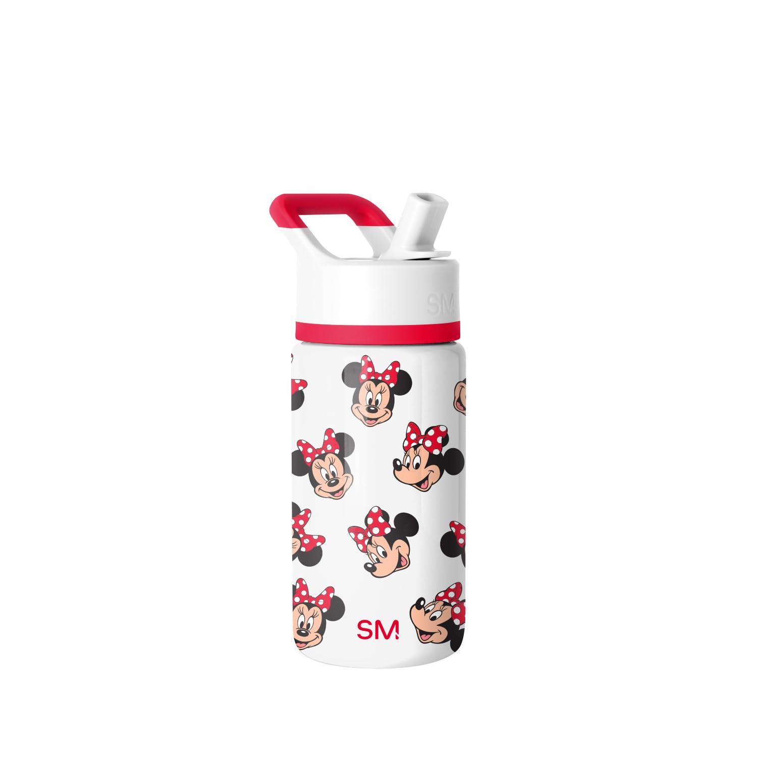 Simple Modern Kids Summit Water Bottle with Straw Lid | Disney Minnie Mouse 14oz Stainless Steel Cup Insulated Tumbler for Girls