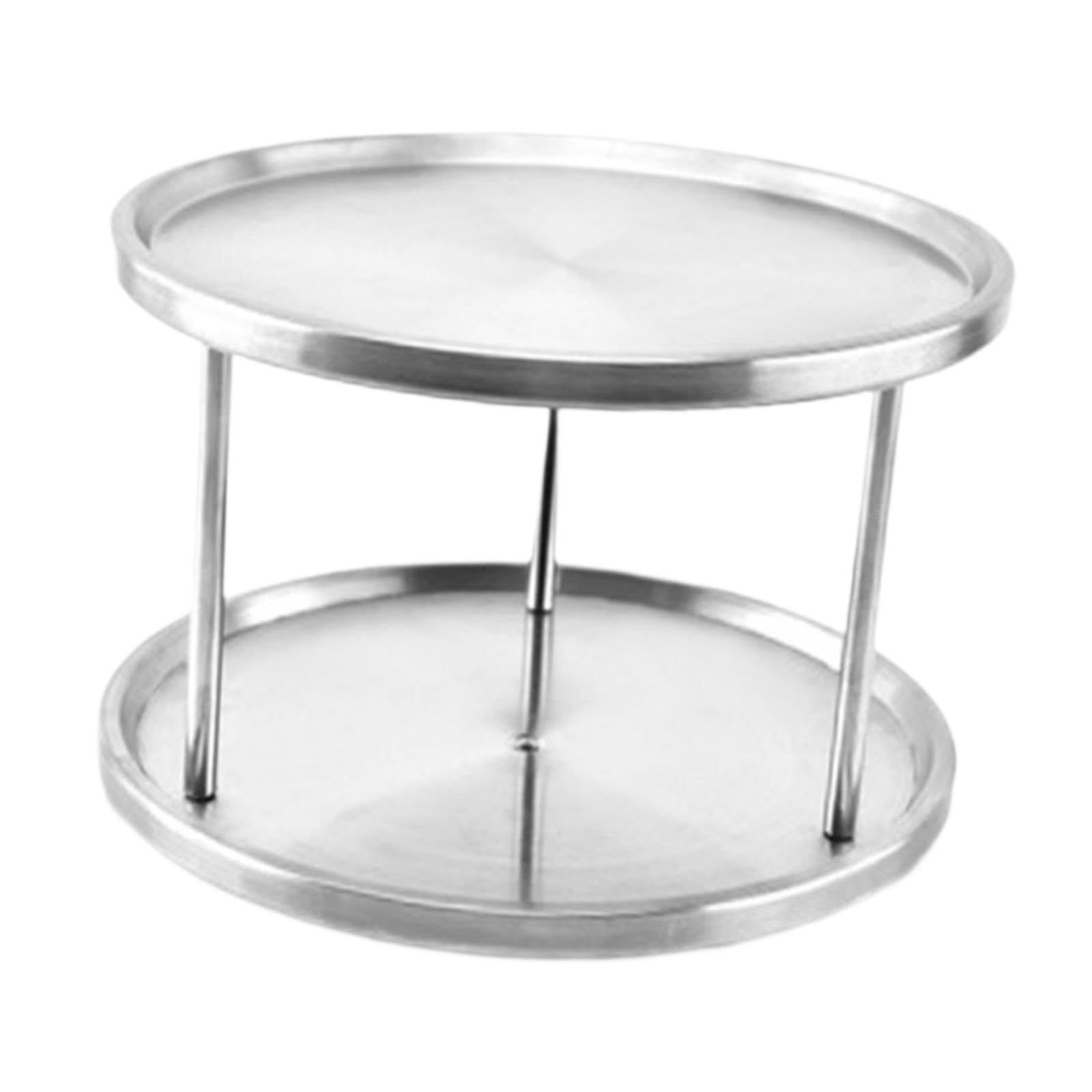 Ujeavette Rotatable Spice Rack 2 Tier Turntable Organizer For Bathroom Dresser Cabinet