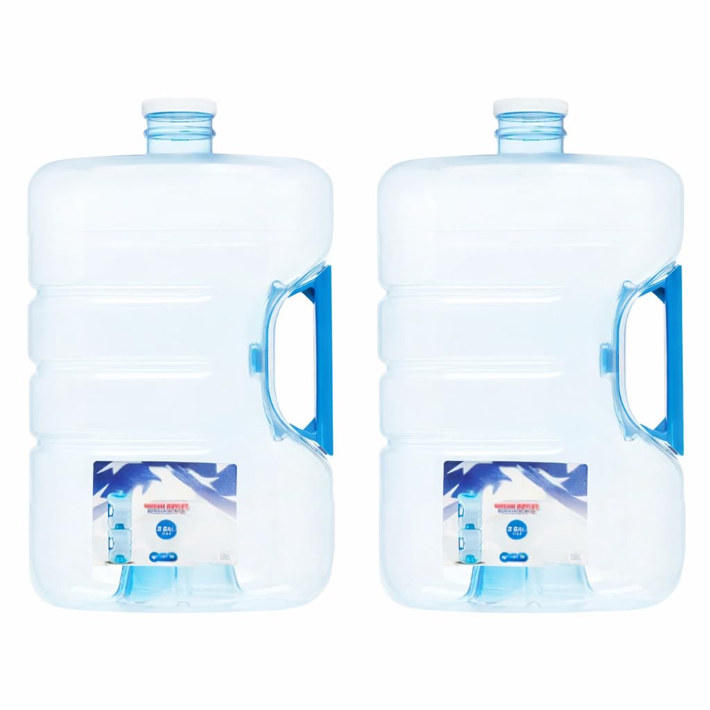 O2ktb 3-Gallon Stackable Refillable Water Jug - BPA-Free Durable Plastic with Easy-Grip Handle & Leak-Resistant Cap, Space-Savin