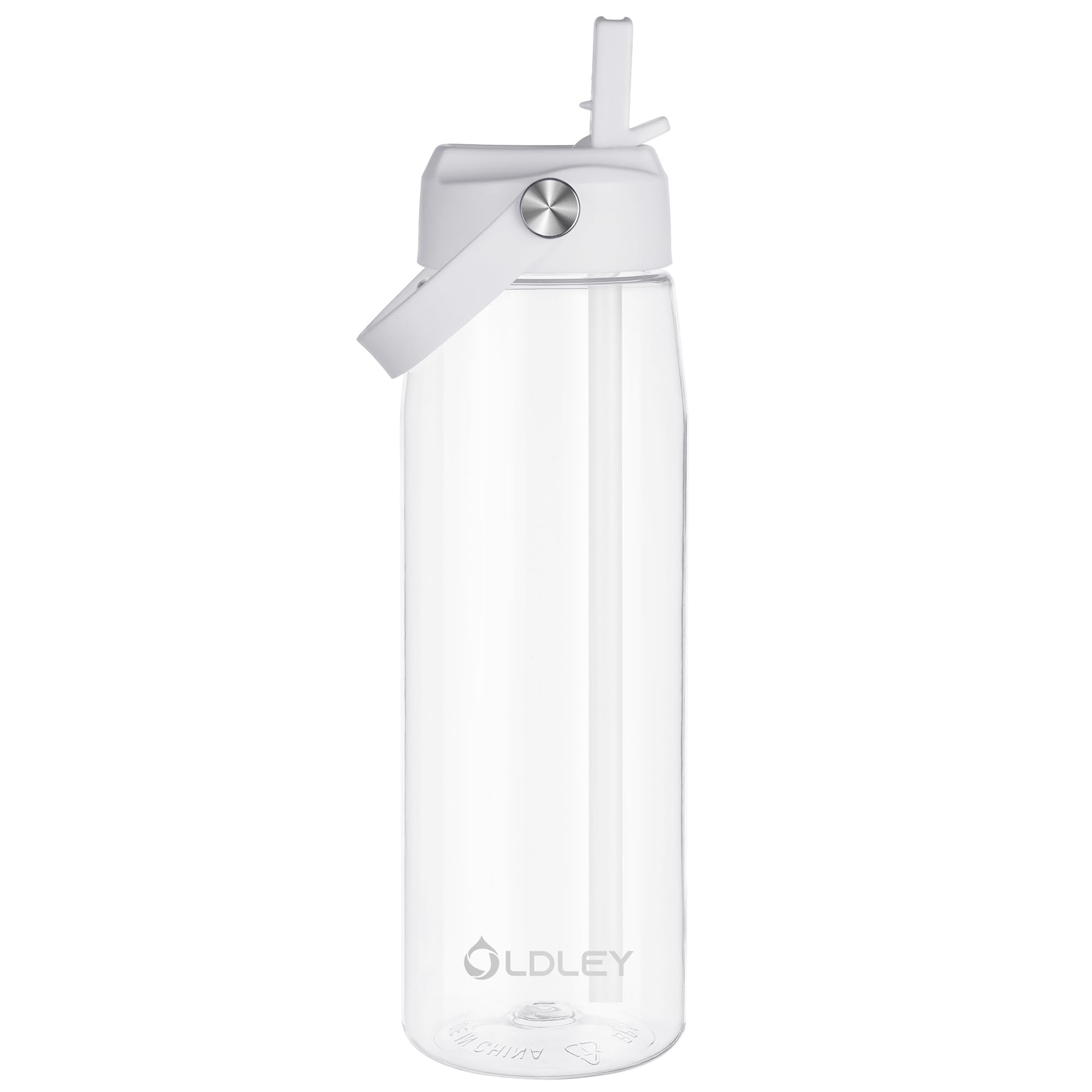 OLDLEY 32 oz Water Bottle with Straw, Leakproof Sports Water Bottle with Carry Strap, BPA-Free Large Water Bottles for Home,Trav