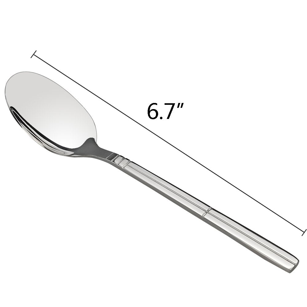 Saedy Stainless Steel Dessert Spoons, 6.7 Inches, 12 Piece Small Spoons For Dessert