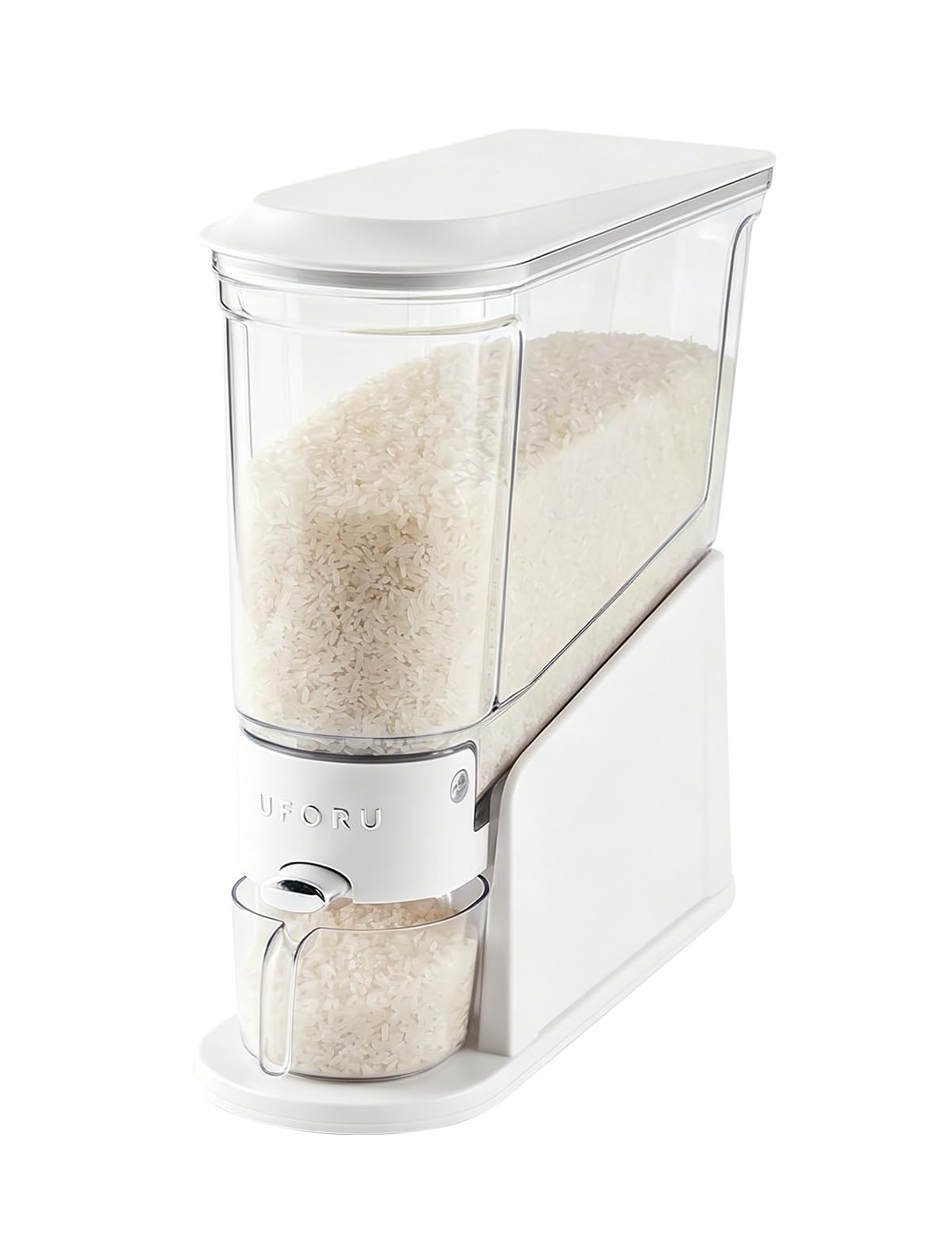 UFORU Slim Rice Dispenser 11 LB,Clear Rice Storage for Small Spaces