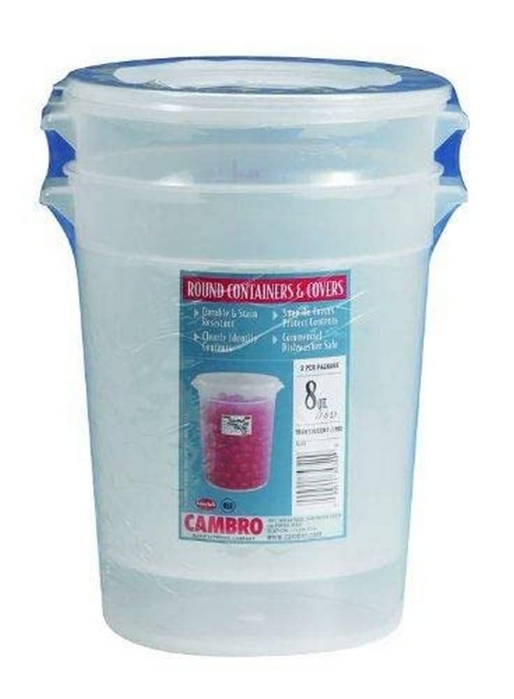 Cambro 8-Quart Round Food-Storage Container With Lid, Set Of 2