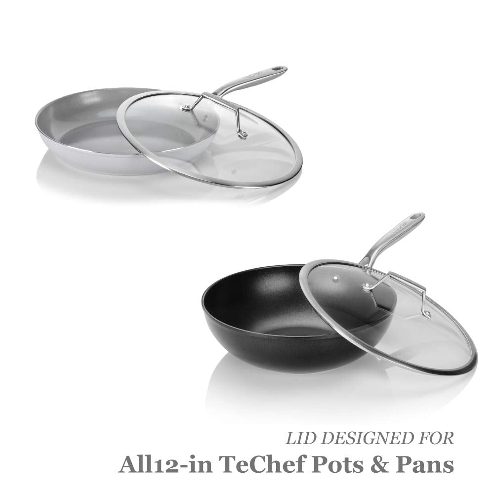 Techef - Tempered Glass Lid With Stainless Steel Handle, Made In Korea (12-Inch)