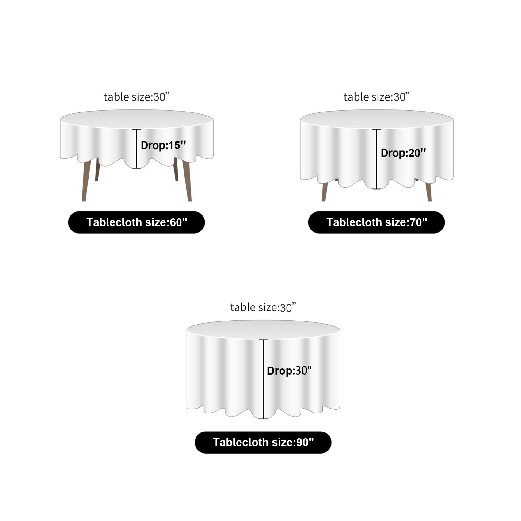 Ascoza 2Pack 60 Inch White Rectangular Tablecloth In Polyester Fabric For Wedding/Banquet/Restaurant/Parties