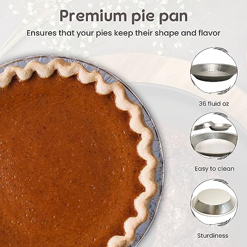 Kitchendance Disposable Heavyweight Aluminum Foil Round Baking Pan, 1070, Silver, 36 Ounces