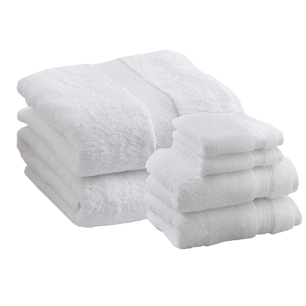 Charisma Hygro Cotton Towels Bundle  Includes: 2 Luxury Bath Sheet Towels  2 Hand Towels & 2 Washcloths  Quality  Ultra Soft Towel Set  6 Pieces (White)