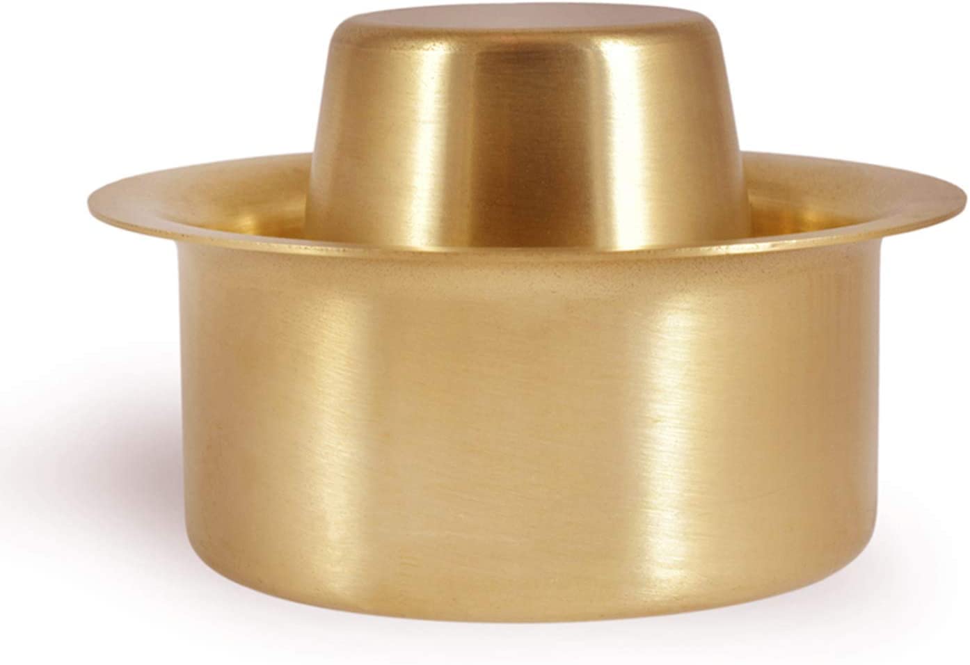 Sidapur Brass Dabara Set - Plain Brushed Matte Finish - for South Indian Filter Coffee (Large)