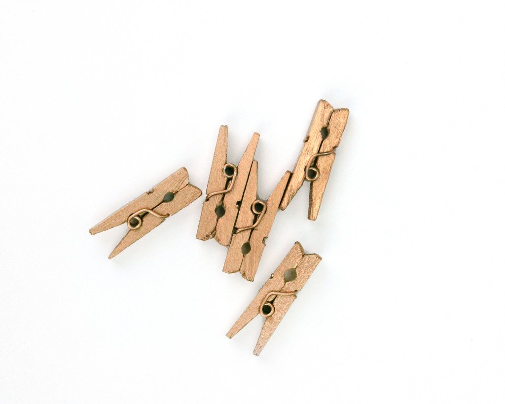 Lwr Crafts Wooden Mini Clothespins 200 Per Pack 1'' 2.5Cm (Golden)
