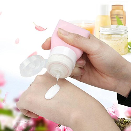 3Pcs Empty Refillable Pink Soft Silicon Squeeze Tube Portable Travel Bottle Cosmetic Containers Storage Holder For Cream Lotion