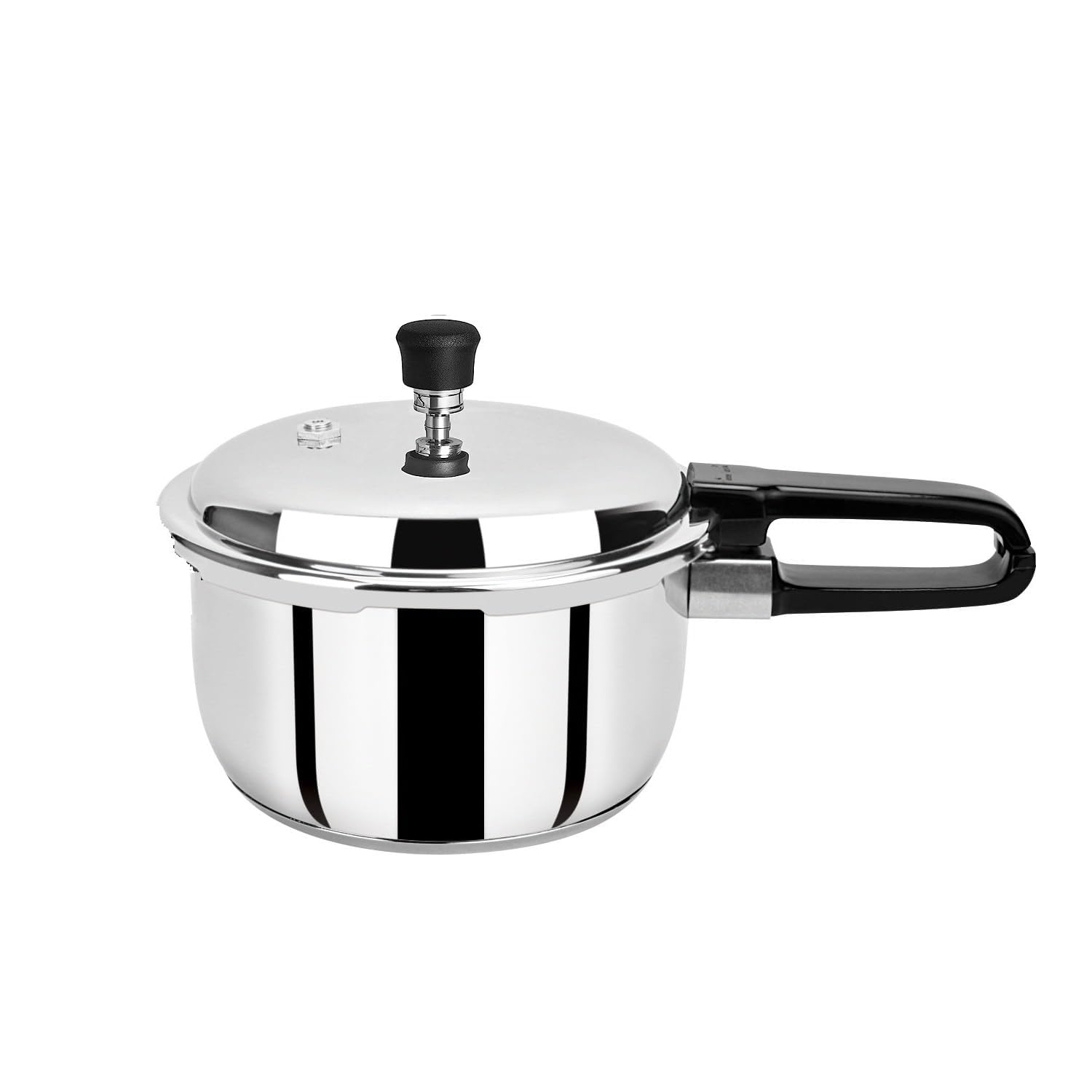Pristine 18/8 Stainless Steel Tri Ply Induction Base Outer Lid Pressure Cooker, Isi Marked With Tadka Pan 280Ml (3L, Silver)