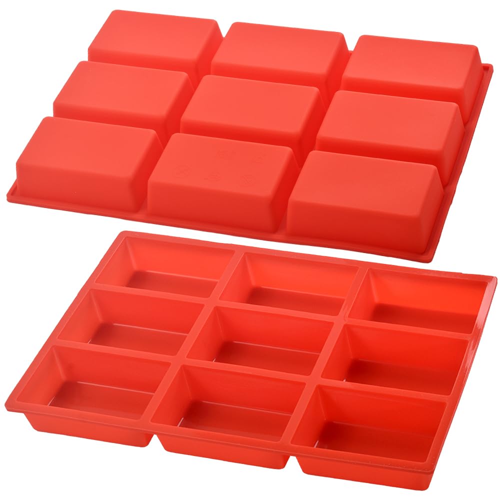 Ionegg Silicone Mini Loaf Pan, Non-Stick Mini Bread Pan, 9 Cavity Silicone Bread Baking Mold, For Mini Loaf Cake, Bread, Meatloa