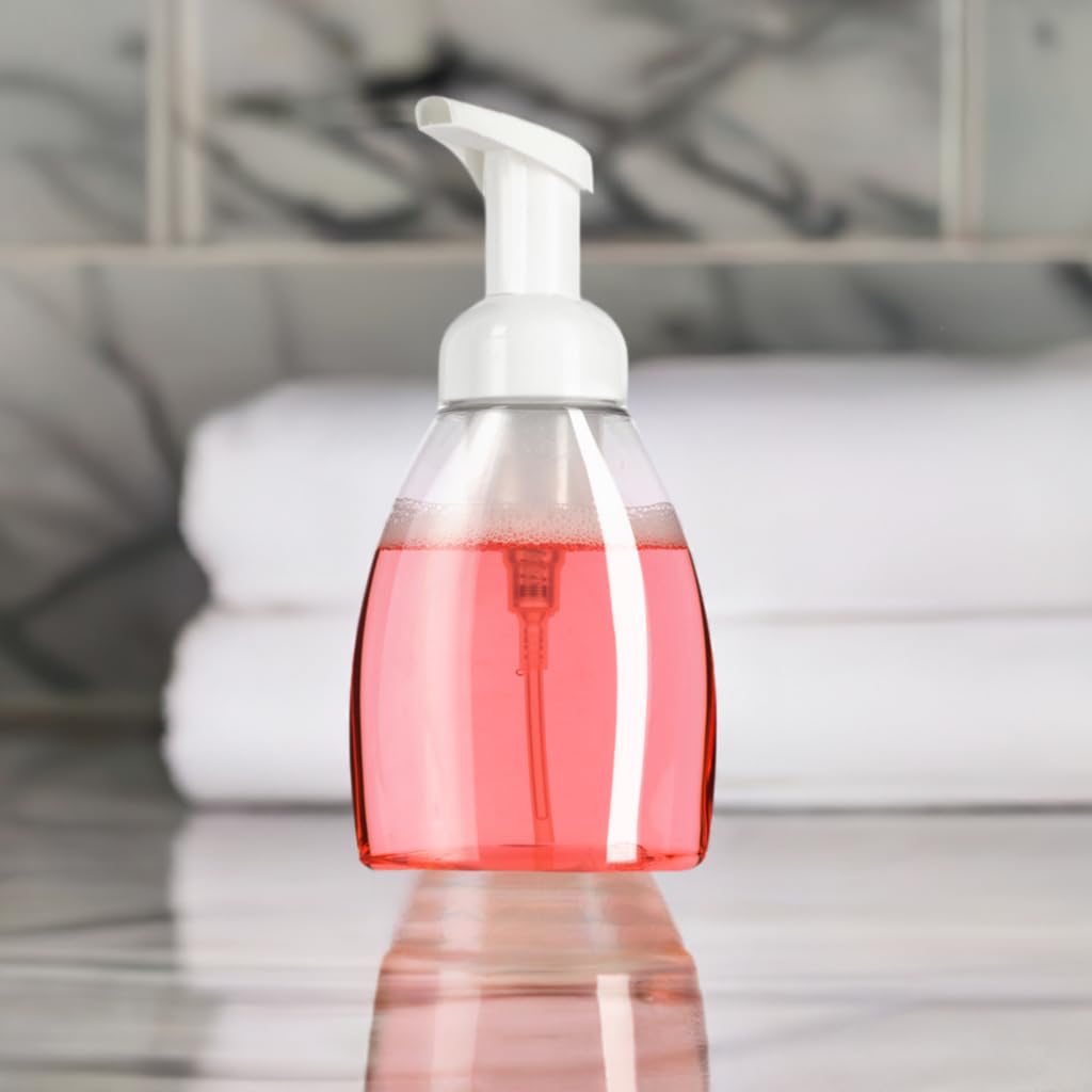 Juvitus (6 Pack) 250 Ml / 8.3 Oz Clear Plastic Travel Foamer Pump Bottle