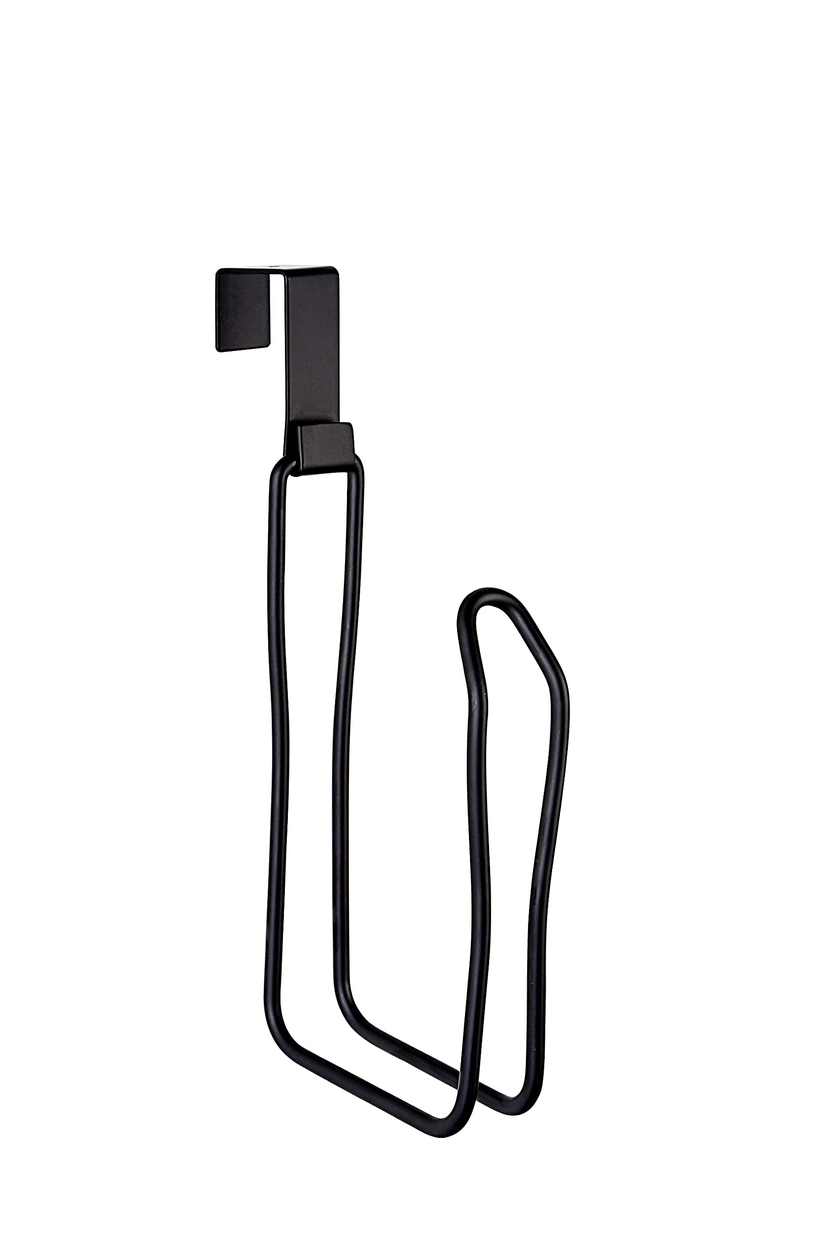 SunnyPoint Over The Tank Toilet Tissue Paper Roll Holder Dispenser and Reserve for Bathroom Storage and Organization - Metal  Hanging  Holds 1 Roll (Black)