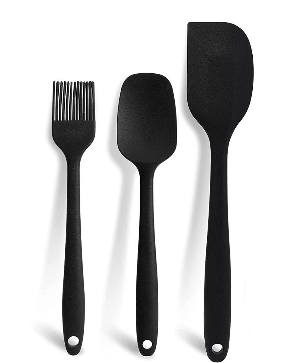 Fs Cool 3 Pcs Silicone Spatulas Rubber Spatulas NonStick Heat Resistant Cake Baking Spatulas Kit For Kitchen Cooking Utensils 