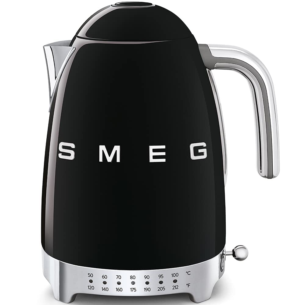 Smeg Black Stainless Steel 50'S Retro Variable Temperature Kettle