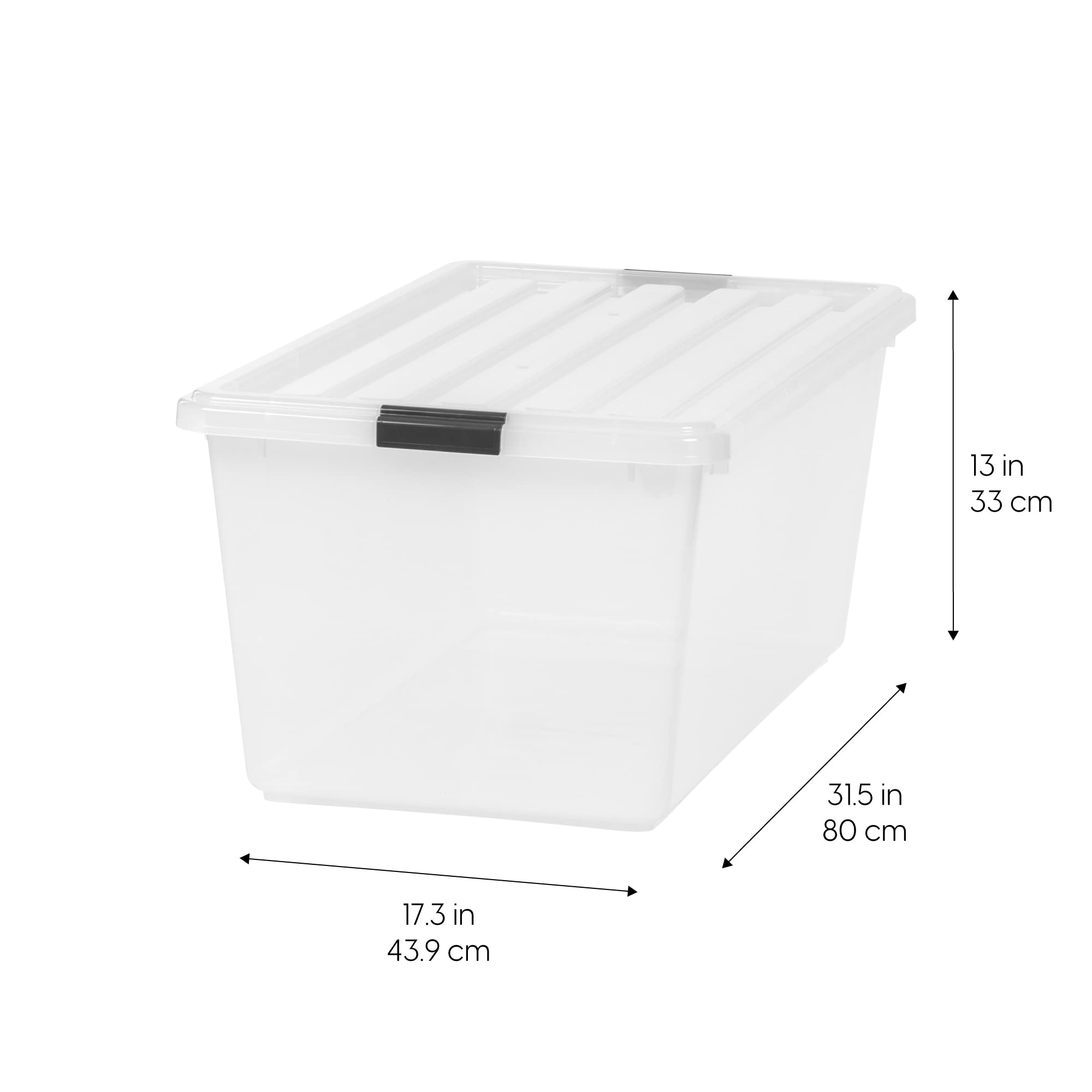Iris Usa 91 Quart Stackable Plastic Storage Bins With Lids And Latching Buckles, 4 Pack, Containers With Lids, Durable Nestable