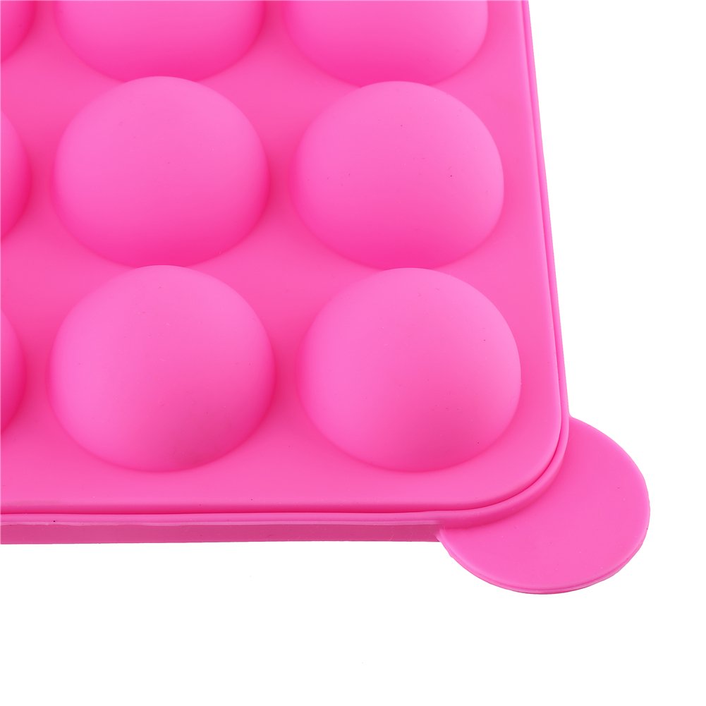 Decora 20-Cavity Silicone Mold With 20 Pcs Sticks For Cake Pop,Hard Candy And Party Cupcake