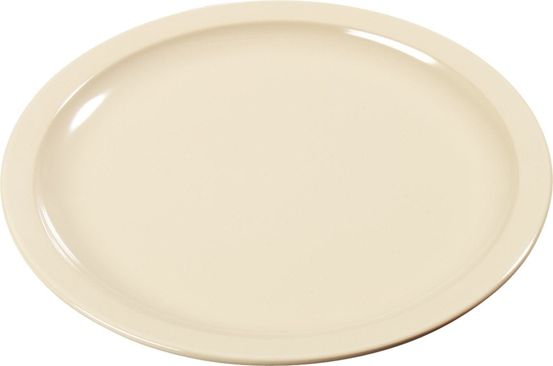 Carlisle Foodservice Products Kingline Reusable Plastic Plate Dessert Plate For Home And Restaurant, Melamine, 6.5 Inches, Tan