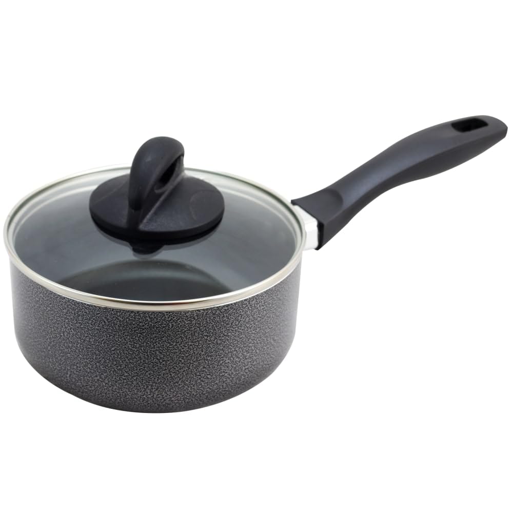 Oster 75659.02 Claiborne 1.5-Quart Aluminum Sauce Pan With Lid, Multi-Size, Black