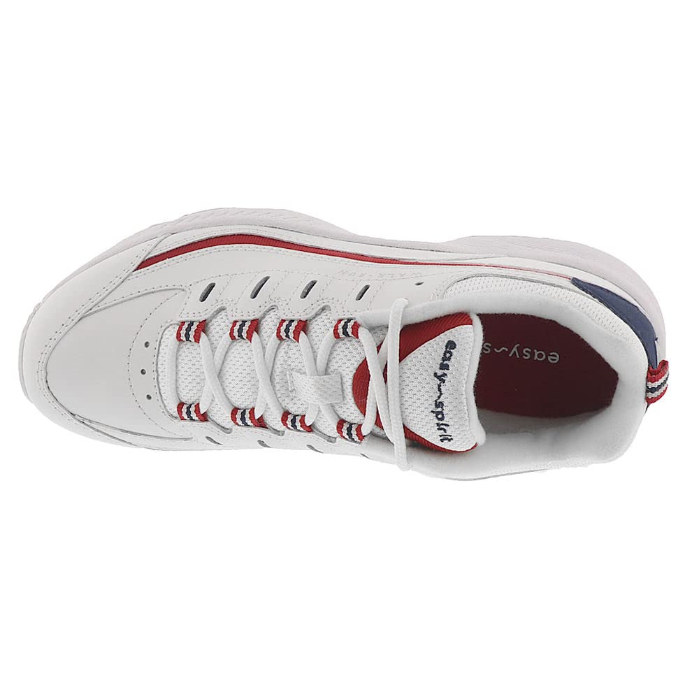 Easy Spirit Womens Romy Sneaker, Whitered, 7 Wide