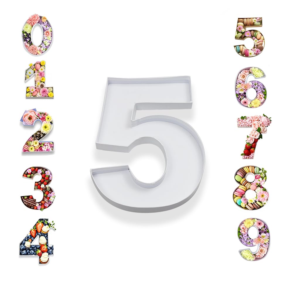 10   Cardboard Number Mache Chocolate Covered Strawberries Fillable Sweets Candy Container Box (White, 5)