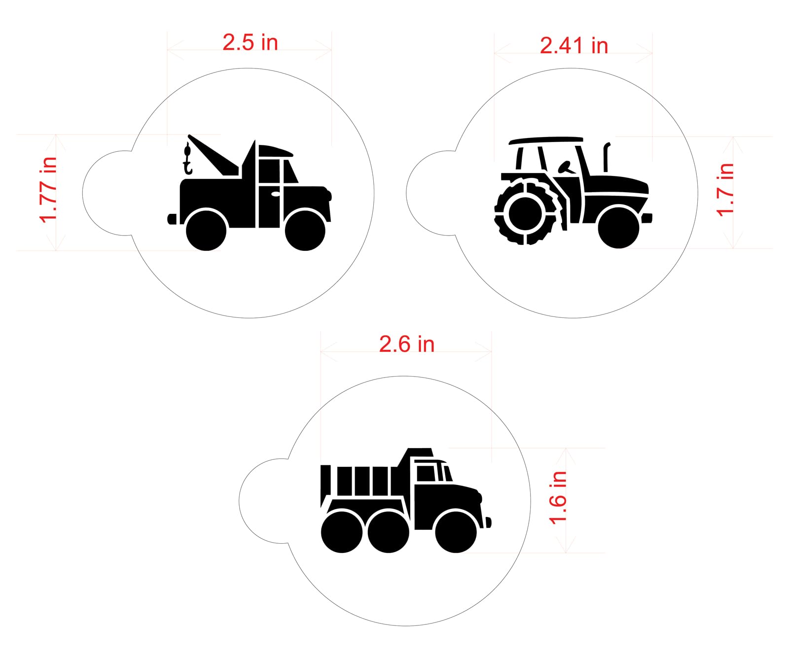 Designer Stencils Trucks Cookie Set, Beige/Semi-Transparent