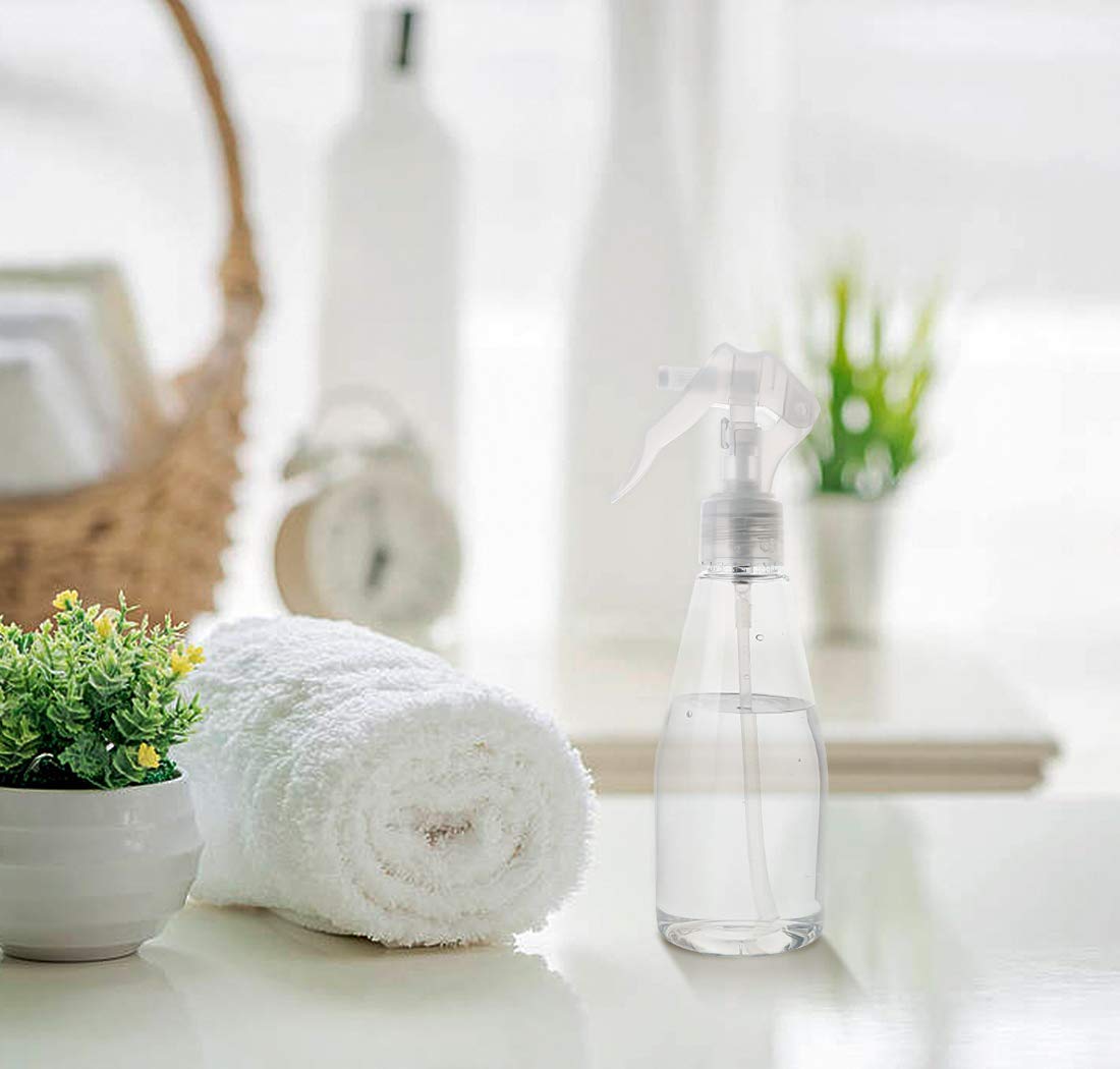 Dedoot Clear Spray Bottle For Hair, Plant Mister Spray Bottle, 2 Pack Empty Small 7Oz Plastic Refillable Trigger Sprayer, Leak P