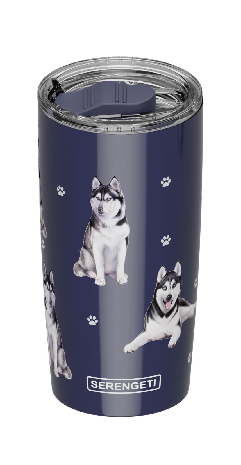 Serengeti Siberian Husky 16 Oz. Stainless Steel, Vacuum Insulated Tumbler With Spill Proof Lid - 3D Print - Insulated Travel Mug