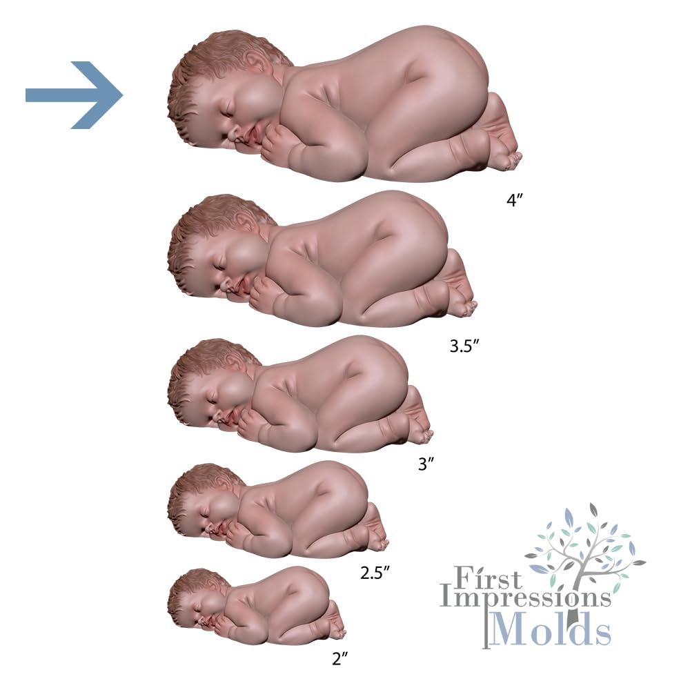 Sleeping Baby 5 X Large Silicone Mold B236 By First Impressions Molds