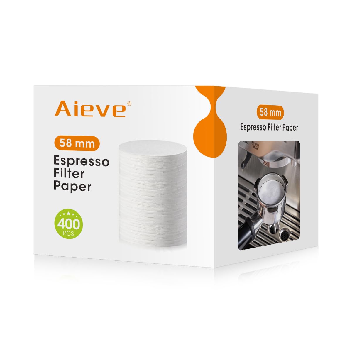Aieve Espresso Paper Filter Compatible With Breville Barista Espresso Coffee Maker, 58 Mm Espresso Filter Puck Screen Portafilte