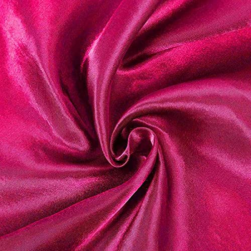 Balsacircle 108-Inch Fuchsia Round Satin Tablecloth Table Cover Linens For Wedding Party Catering Kitchen Dining Events Kitchen