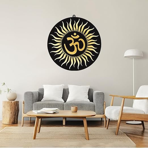 Home Pine Om Wall Dcor 3D Wall Art With Led Backlight Wall Hanging Decor For Living Room Bedroom,Office|Om Wall Decor For Home (