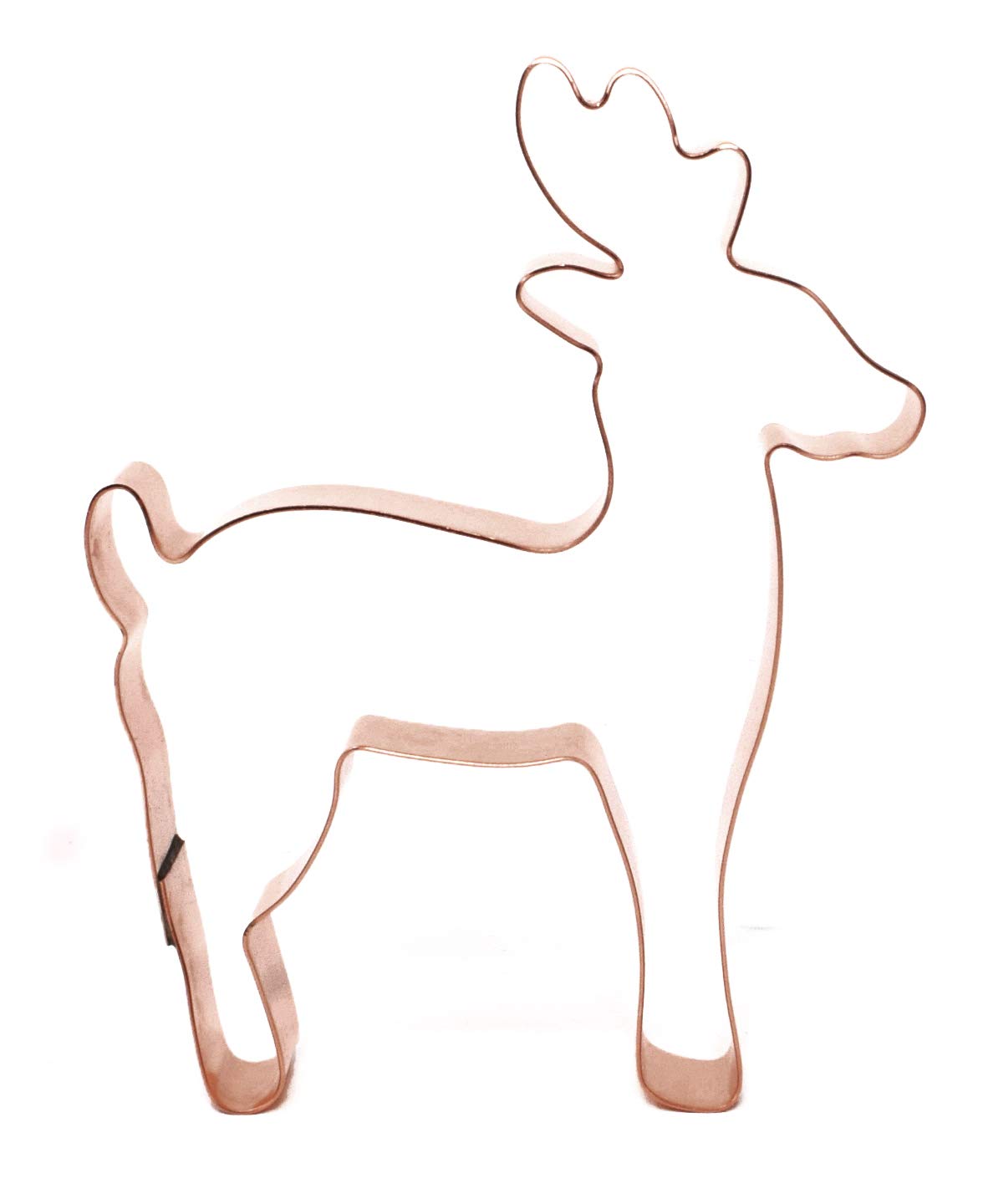 Christmas Deer Reindeer Cookie Cutter 3.75 X 5 Inches - Handcrafted Copper Cookie Cutter By The Fussy Pup