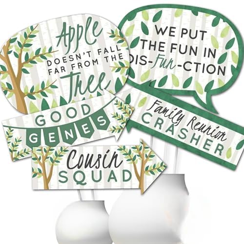 Big Dot Of Happiness Funny Family Tree Reunion - Family Reunion Photo Booth Props - Family Photo Booth Props - Family Gathering