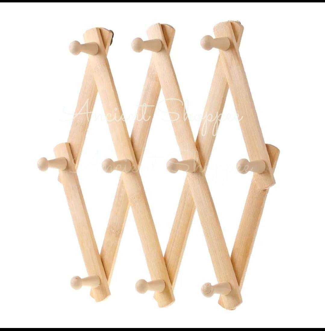 Ancient Shoppee Wooden Adjustable Wall Hanger || Door Hanger || Wall Hooks || Cloth Hanger || Wall Decor |