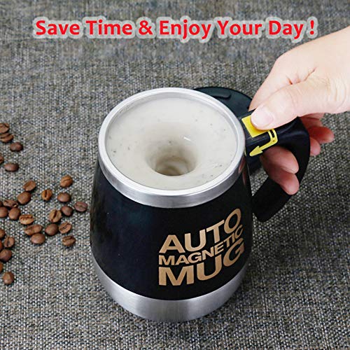 Daasigwaa Cuteinnovation Rechargeable Self Stirring Mug - Magnetic Electric Auto Mixing Stainless Steel Cup For Office/Kitchen/T
