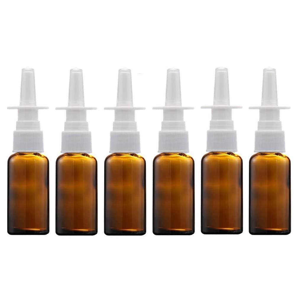 Quupy 6Pcs 30Ml/1Oz Empty Refillable Glass Nasal Spray Bottle Nose Sprayer Fine Mist Sprayers Containers Vials For Makeup Cosmet